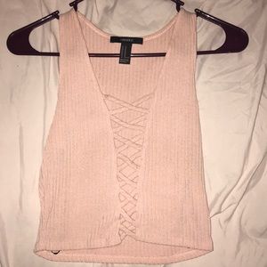 criss cross open front crop top unique*